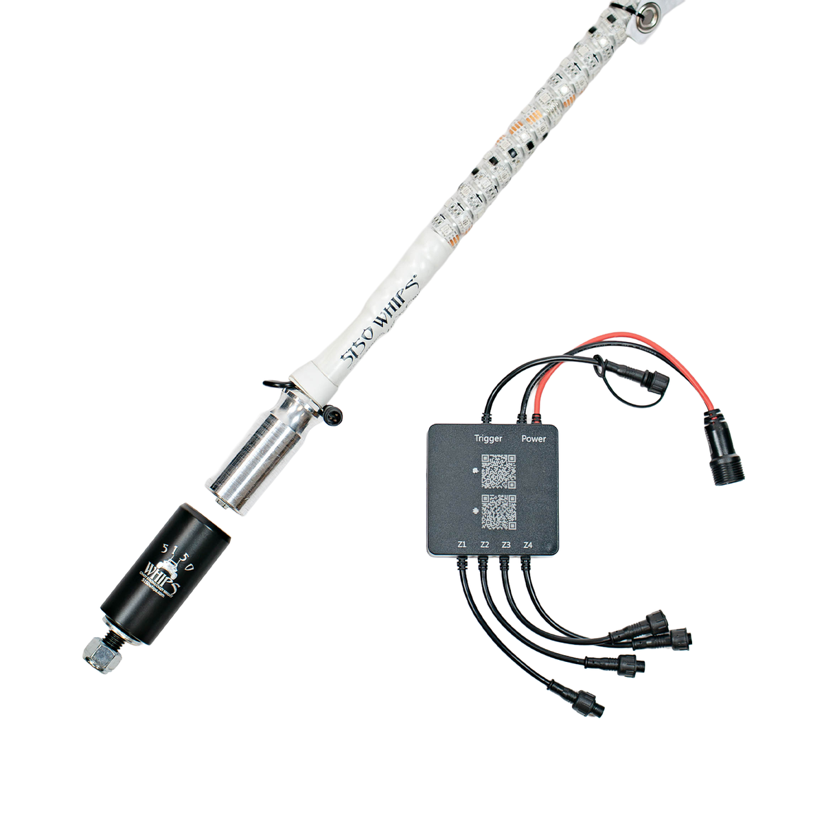 187 Platinum Chalk Line LED Whips – Pair