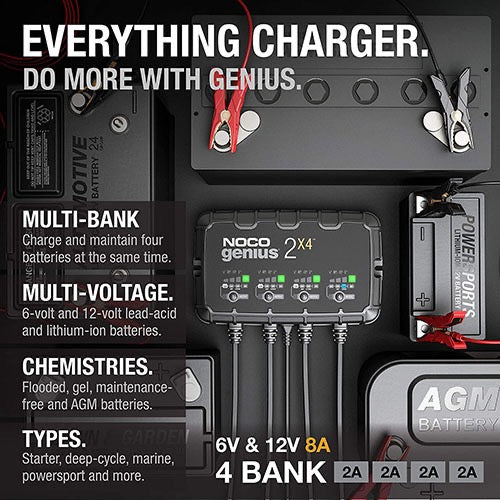 4-BANK 8A BATTERY CHARGER