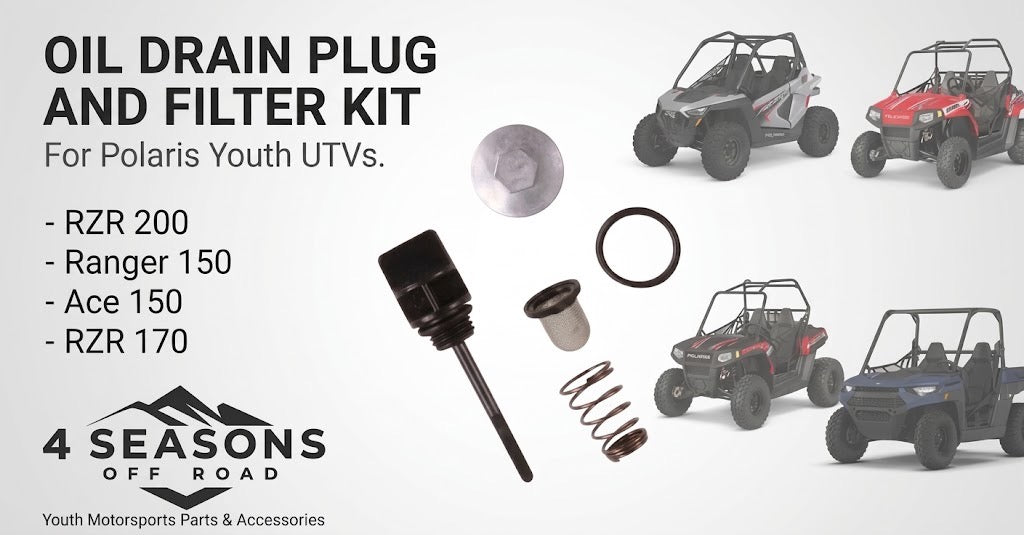 Polaris Youth UTV Oil Drain Plug, Dipstick & Filter Screen Replacement Kit (RZR 200, Ranger 150, ACE 150, RZR 170)