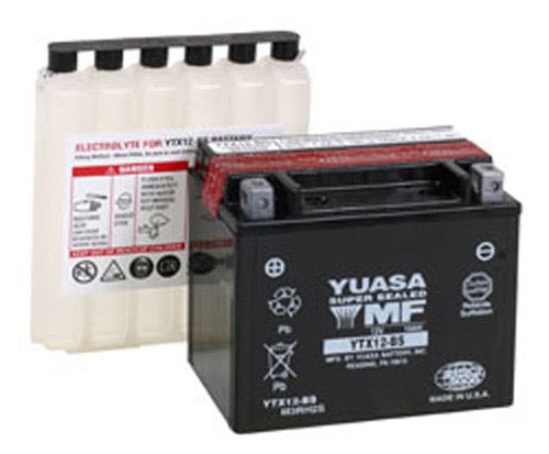 YUASA YTX12-BS MAINTENANCE FREE 12 VOLT BATTERY FITS POLARIS RZR 170 & 200