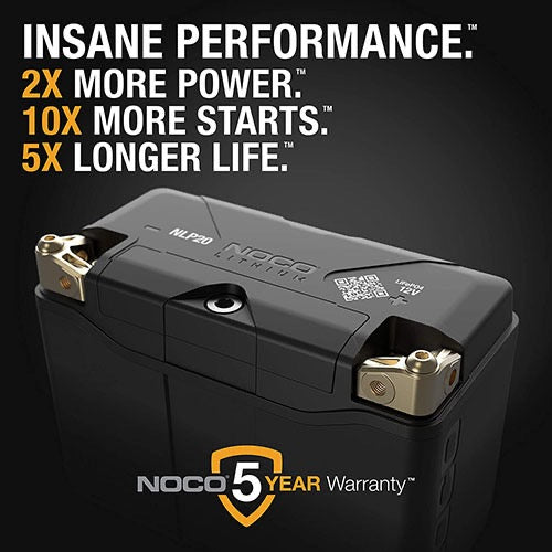 NOCO GROUP 20 LITHIUM POWERSPORTS BATTERY - **OVERSIZED** FITS RZR 200 **REQUIRES MODIFICATION TO BATTERY BOX**