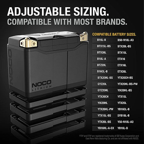 NOCO GROUP 20 LITHIUM POWERSPORTS BATTERY - **OVERSIZED** FITS RZR 200 **REQUIRES MODIFICATION TO BATTERY BOX**