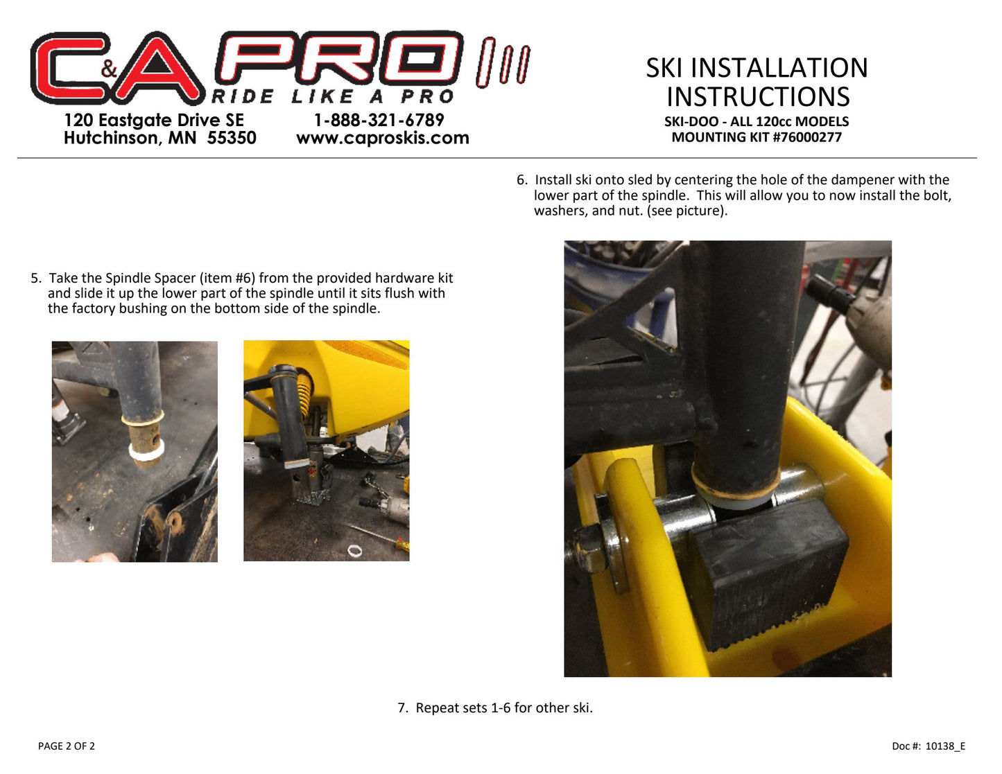 C&A PRO Ski Mount Kit for 2022 & Older Ski Doo 120cc Snowmobile