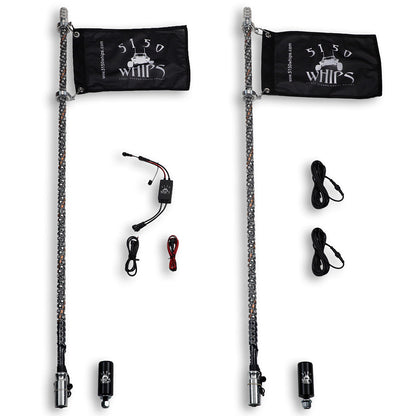 187 Platinum LED Whips – Pair